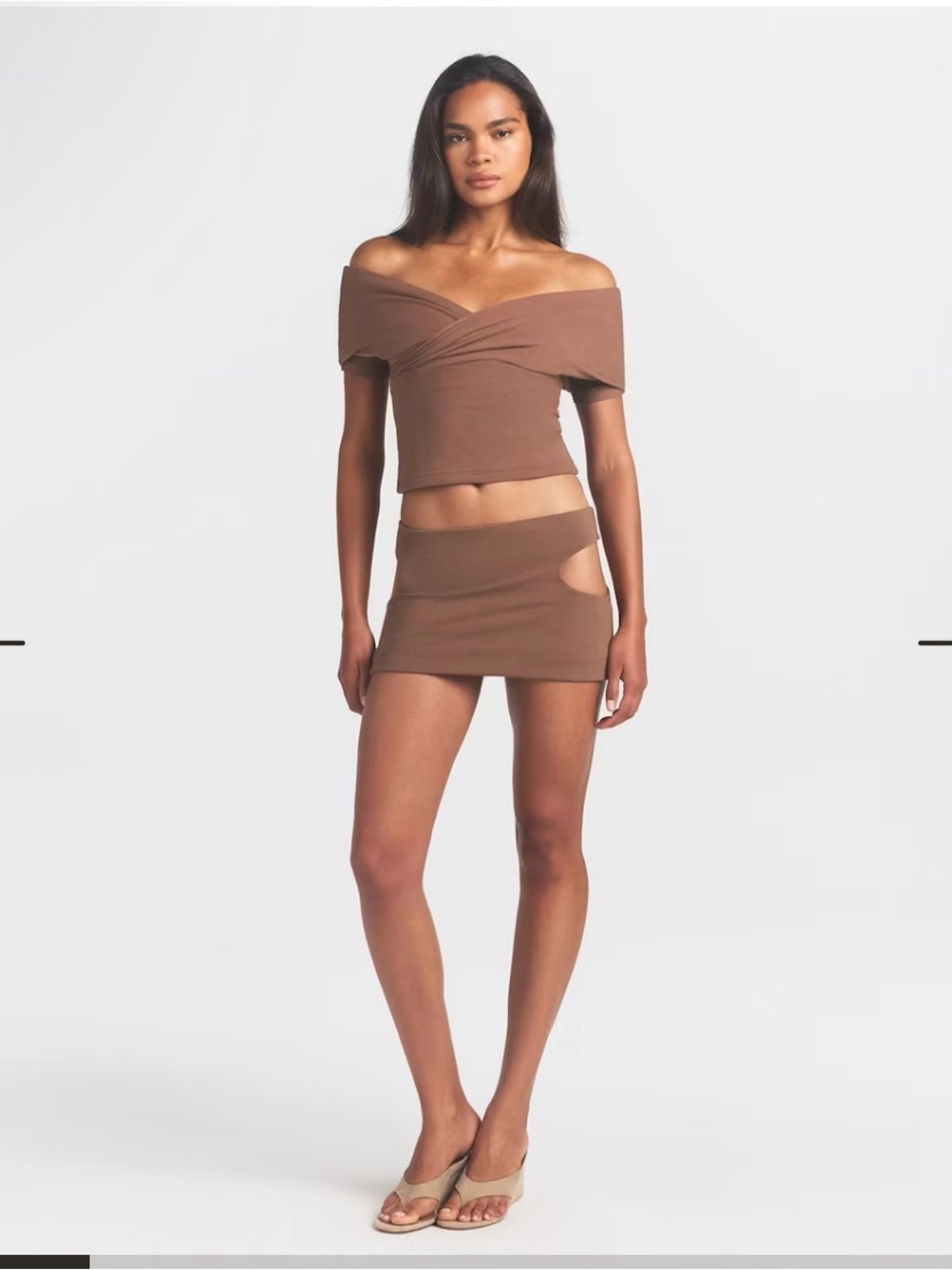 Skims COTTON JERSEY CUT OUT MINI SKIRT